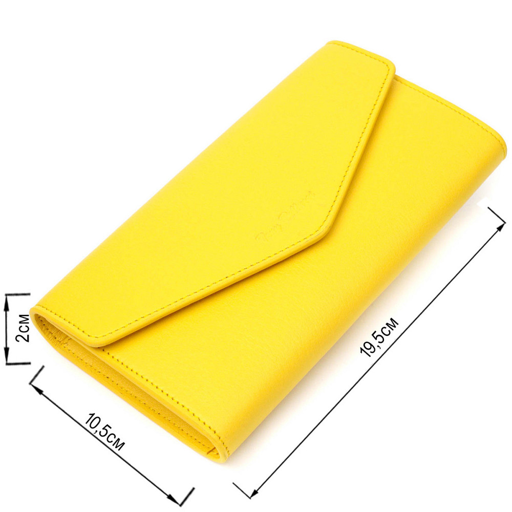 Яркое женское большое портмоне из натуральной кожи Tony Bellucci 21975 Желтый Киев - изображение 8