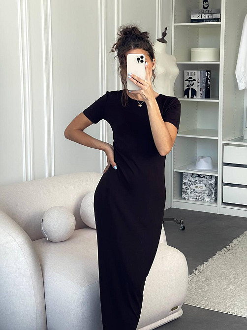 Жіноча базова облягаюча максі сукня у стилі скімс турецька натуральна віскоза Одеса - фото 4