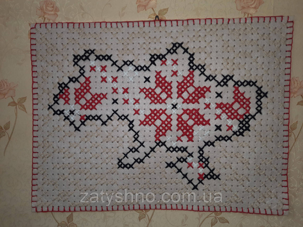 Вышитая картина на стену Карта Украины Киев - изображение 5