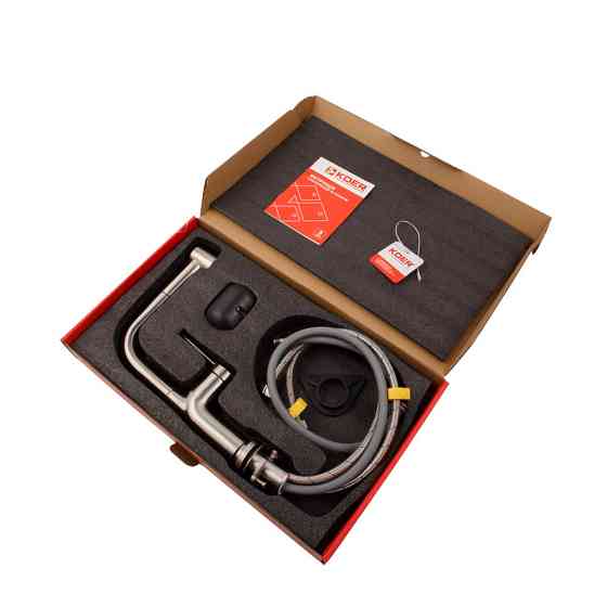 Смеситель для кухни с выдвижным изливом Koer KI-70021-02 (из нерж. стали) (Цвет нерж) (KR4798) Киев