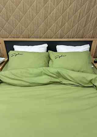 Комплект постільної білизни Сатин, Двоспальний 180х220 Оливковий (88-151) Київ