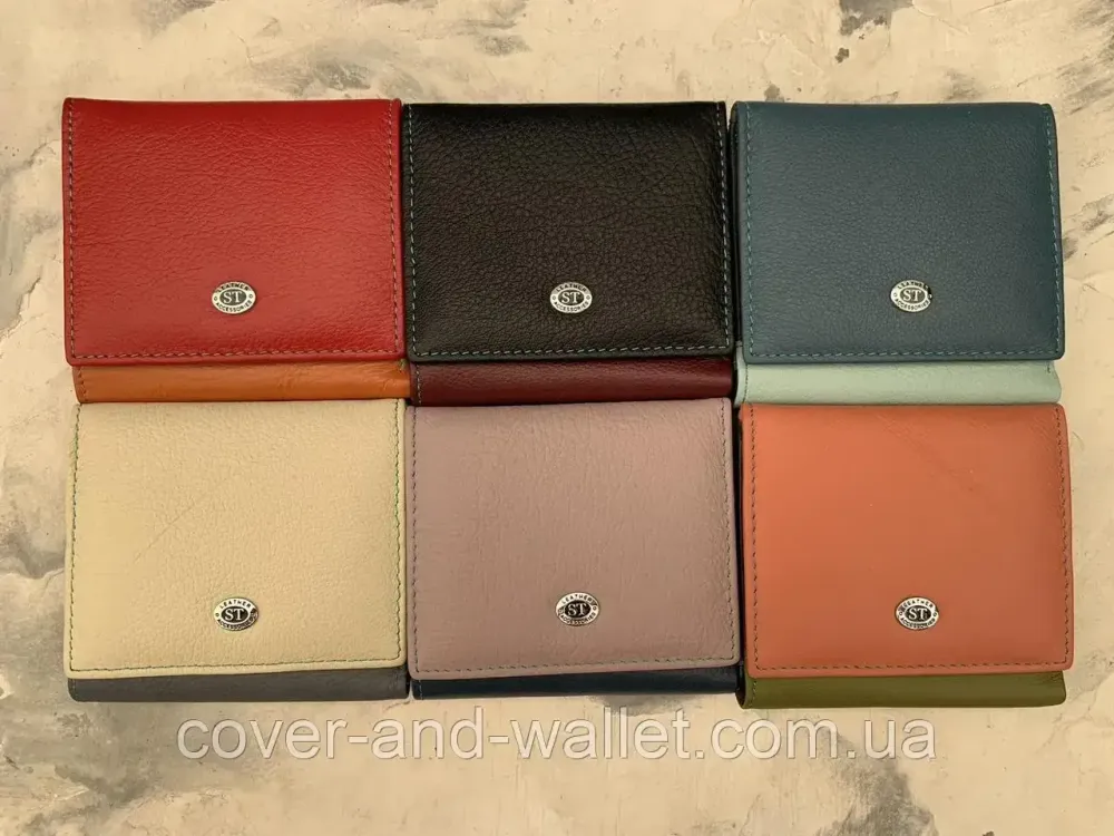 Бирюзовый женский кошелек маленького размера на магнитах из натуральной кожи ST Leather Киев - изображение 9