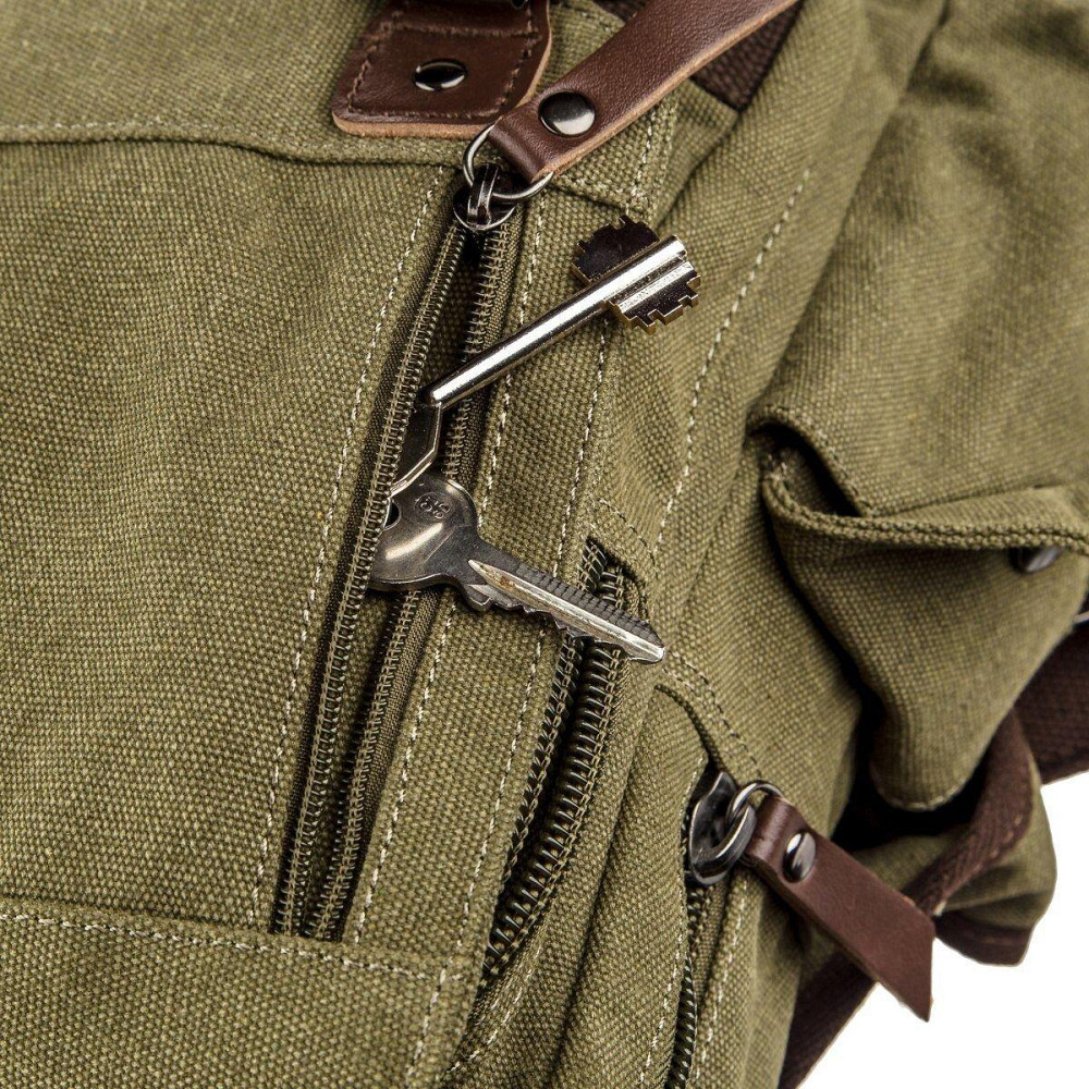 Сумка-рюкзак на одно плечо Vintage 20141 Оливковая Киев - изображение 3