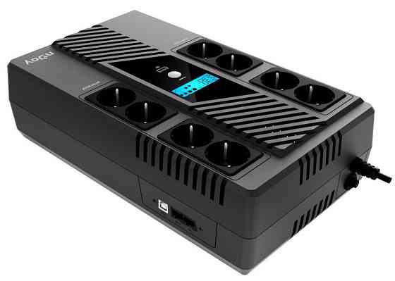 ДБЖ NJOY Token 800 (UPCSBLS680TTOAZ01B), Lin.int., 8 x Schuko, USB, LCD, пластик ( Чорний ) Харьков