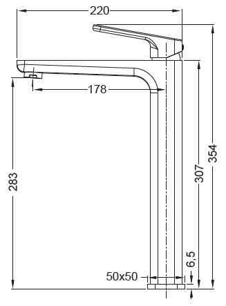 Высокий смеситель для умывальника Koer KB-11031-01 (KR5433) Харьков