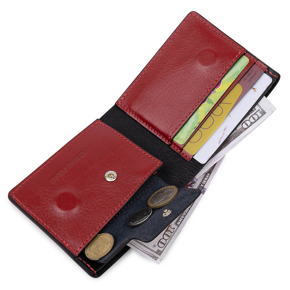 Шкіряне стильне портмоне GRANDE PELLE 11551 Чорний Київ - фото 6