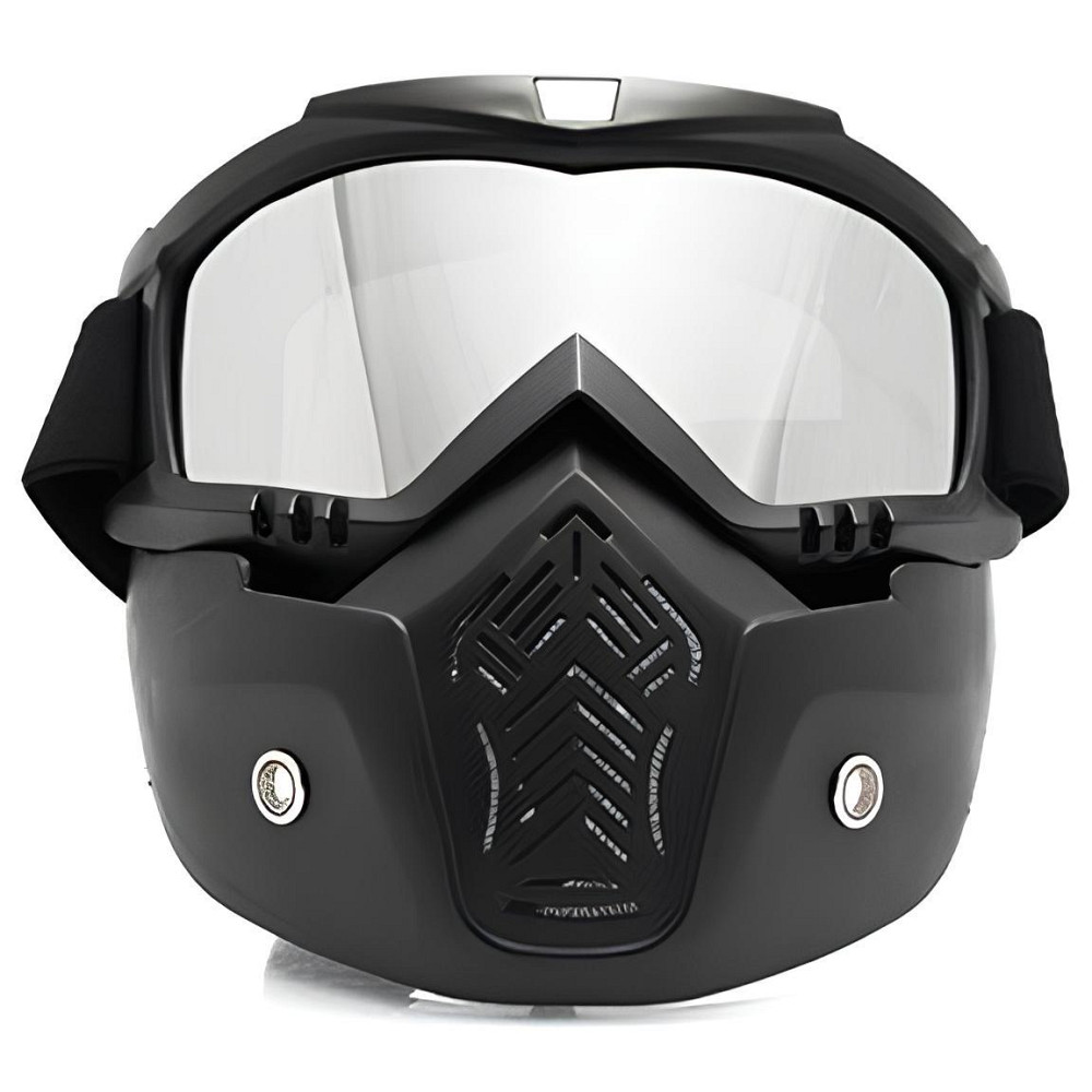Мотоциклетна маска-окуляри RESTEQ срібляста — захисна трансформована маска для квадроцикла, велосипеда, моноколеса, лиж і Київ - фото 3
