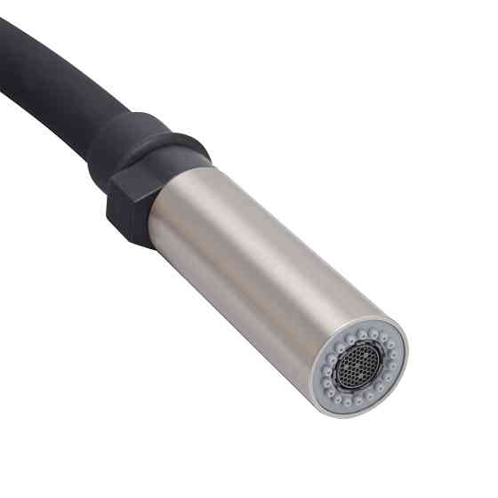 Кухонний змішувач з чорним силіконовим виливом Koer KI-70022-02 (з нерж. сталі) (KR4799) Київ