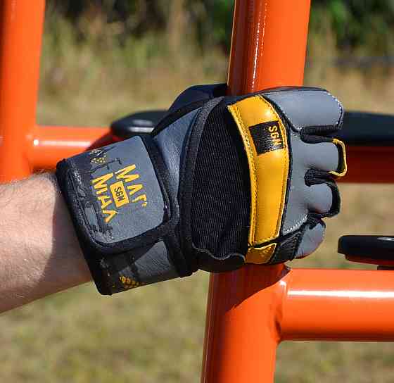 Перчатки для фітнесу MadMax MFG-880 Signature Black/Grey/Yellow XXL Кам'янське