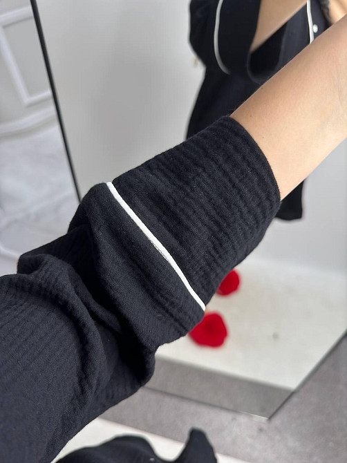 Жіноча муслінова нічна сорочка Чорний XL-2XL Харків - фото 3