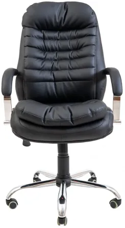 Офісне Крісло Керівника Richman Valencia Шкіра Lux Хром М2 AnyFix Чорний Дніпро