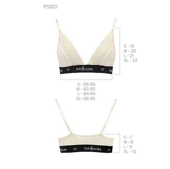 Еластичний топ з мереживом Passion PS001 TOP XL, ecru Sex Aura Київ