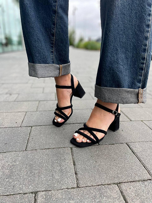 L&M Босоніжки жіночі L&M F132-2 чорні (літо, еко-замша) (5856) 38 Коломия - фото 1