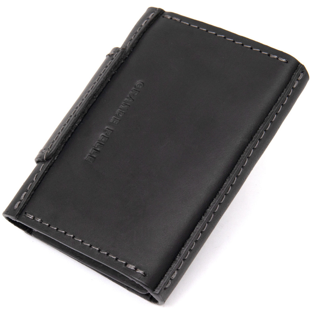 Шкіряна візитниця GRANDE PELLE 11496 Чорний Київ - фото 2