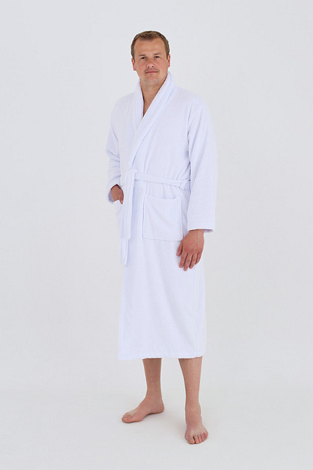 Мужской махровый халат Ideal Textile L белый (56860522) Черновцы - изображение 3