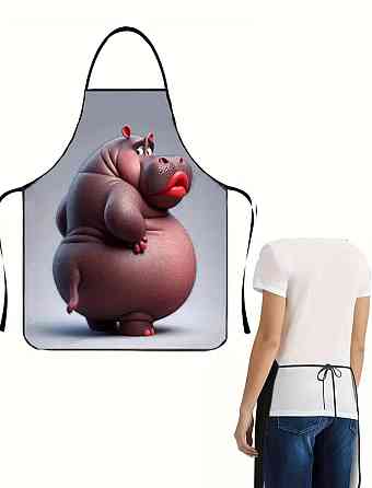 Фартух з приколом Бегемот 80 на 60 см різнобарвний Київ