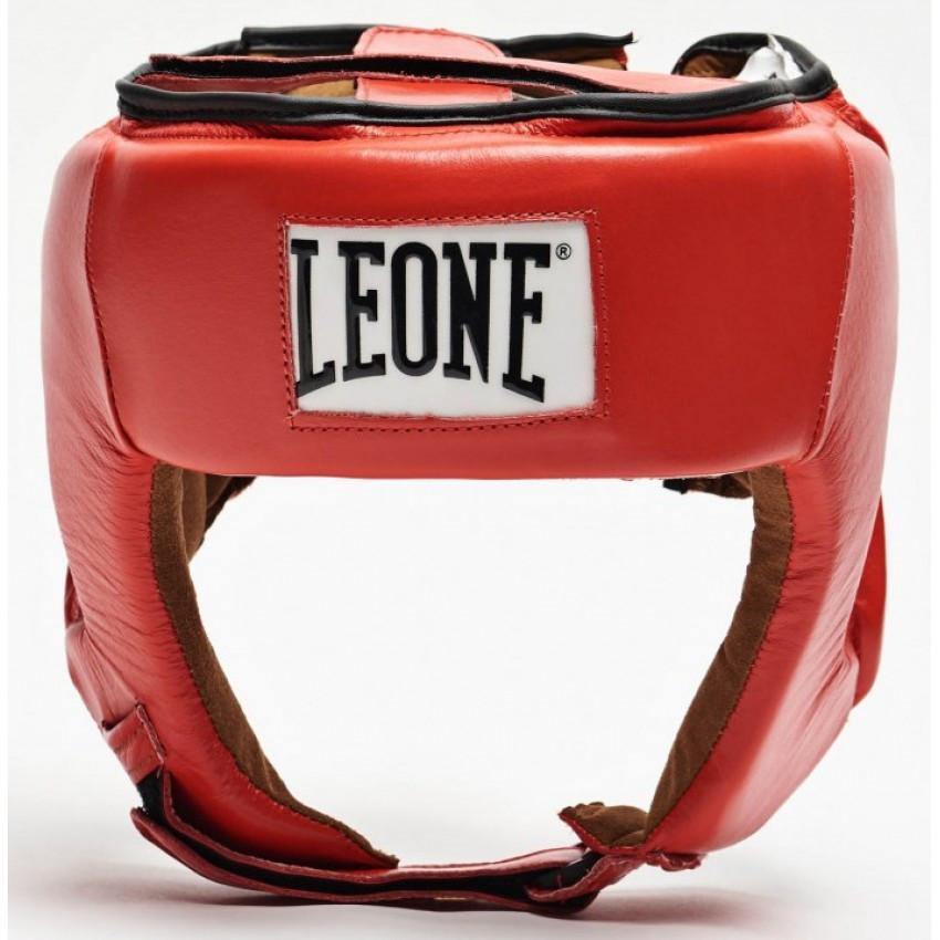 Боксерський шолом турнірний для змагань червоний натуральна шкіра Leone Contest Red розмір S Київ - фото 3