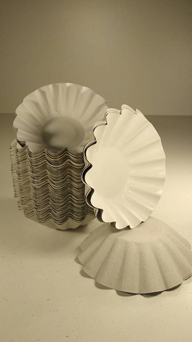 Тарілка паперова для салату, морозива 140 мм біла (100 шт.) Харків - фото 1