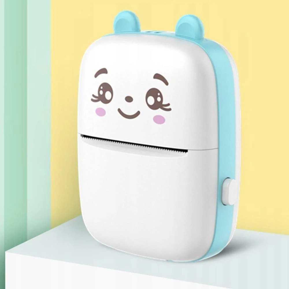 Портативний міні принтер + 1 рулон паперу AD-2213, Блакитний / Дитячий маленький принтер  / Принтер для телефону Київ - фото 7