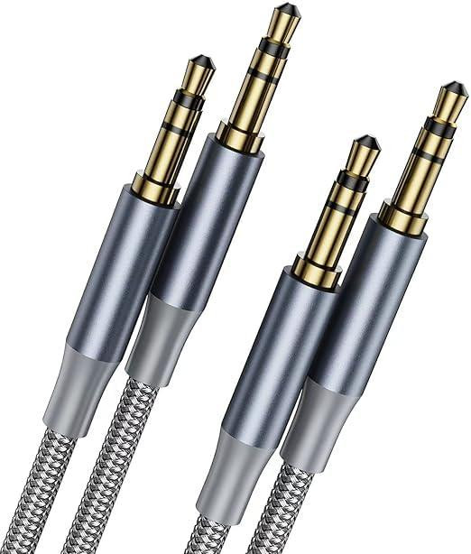 Аудиокабель AUX 3.5 мм Ploiwue 2 шт по 3 м, плетеный, для наушников, смартфонов, авто, ПК Киев - изображение 1