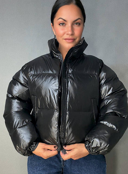 Куртка жіноча Lady Yep 10015 коротка глянцева пуффер чорна, чорний, 42 Київ - фото 11
