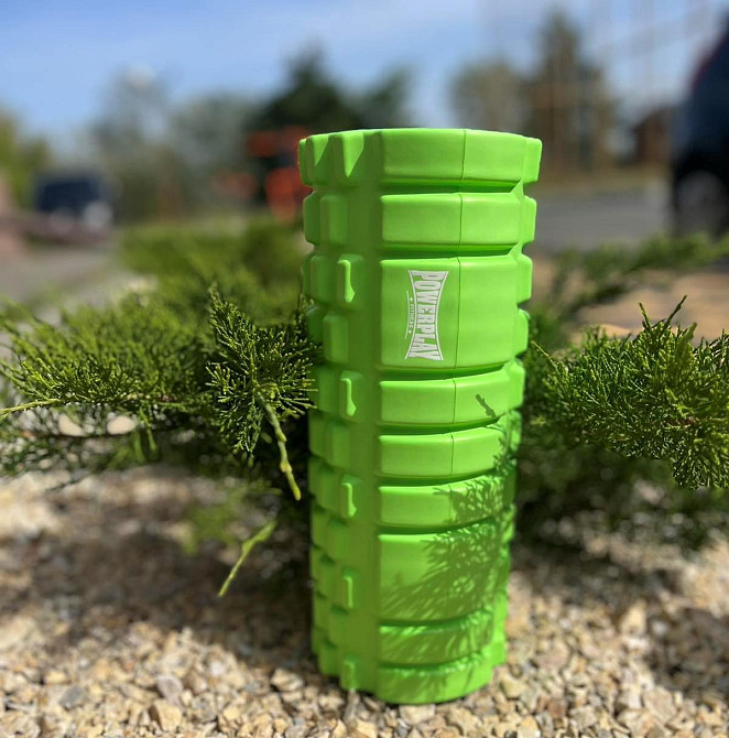 Масажний ролик (роллер) PowerPlay 4025 Massage Roller Зелений (33x14см.) Кам'янське - фото 4