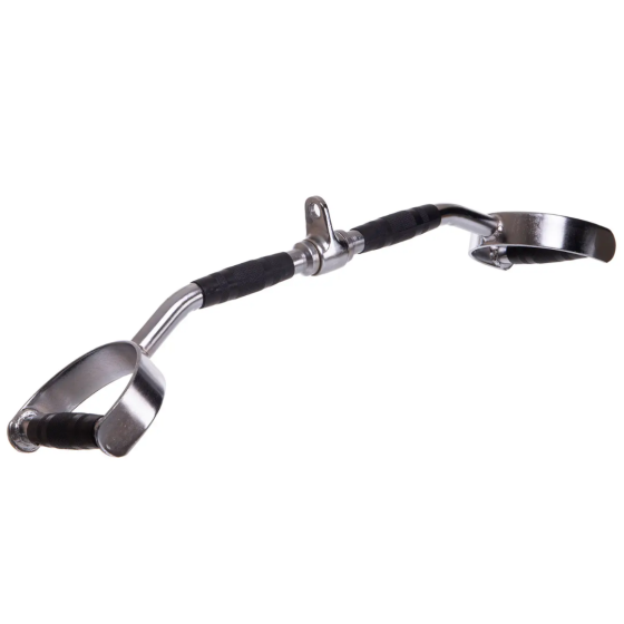 Ручка для верхньої тяги York Fitness 60см з паралельним хватом вигнута з гумовими рукоятками, хром Киев