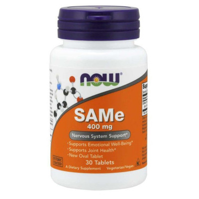 Амінокислота Now Foods SAM-e (S-Аденозилметіонін) 400 мг, 30 таблеток (NF0139) Вінниця - фото 1