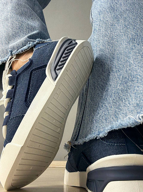 Кеди жіночі Violeta 143-46 джинсові на шнурівці з білою підошвою сині, 37, 23 см Київ - фото 7