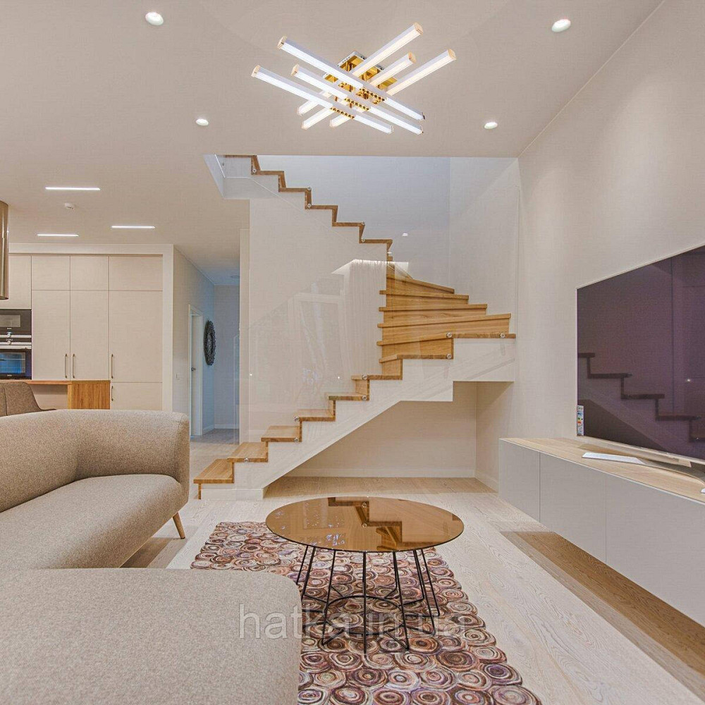 Люстра світлодіодна акрилова Sirius B YH836/6 WT+GD 78W Київ - фото 8