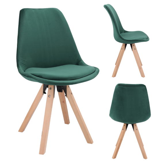 Стілець Saida Jumi у скандинавському стилі з дерев'яними ніжками зелений Київ