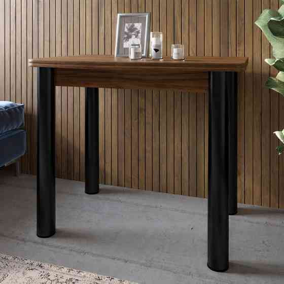 Обеденный стол раскладной LION Нота черные ножки Дуб Ливорно 60x90/90x120 (LION-045137) Львов