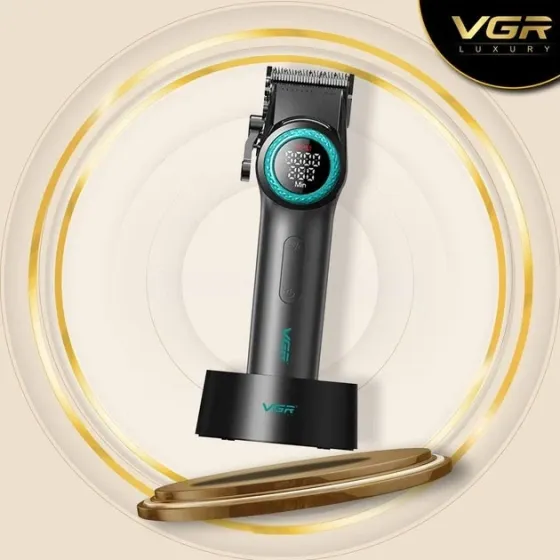 Професійна акумуляторна машинка для стрижки VGR V-001 з 10 насадками та ємністю 4600mAh чорна Одеса