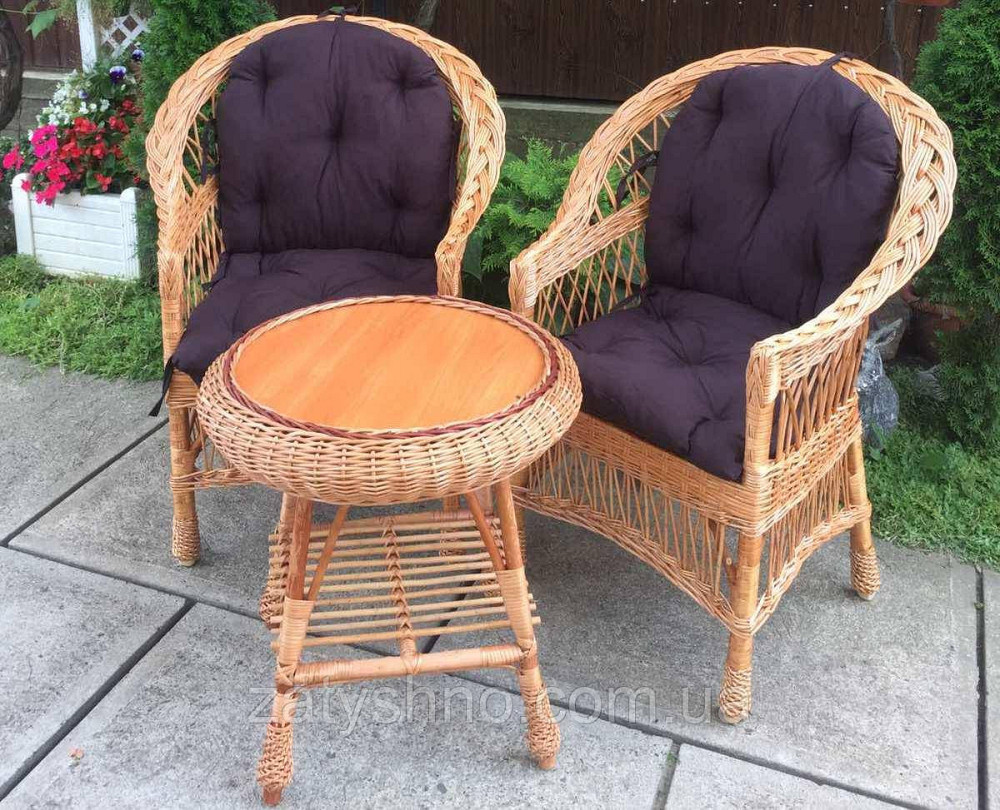 Мебель из лозы  с круглым столом | Дачная мебель  из лозы | мебель балконная Киев - изображение 1