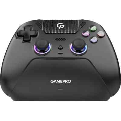 Геймпад GamePro із зарядною станцією 2.4G/BT 5.1/USB (Switch/PS/PC/iOS/Android) RGB Black (GPS20BDOC) Винница