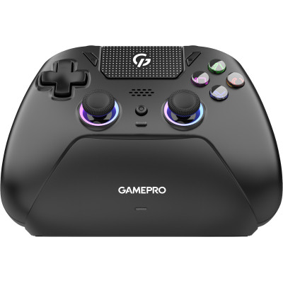 Геймпад GamePro із зарядною станцією 2.4G/BT 5.1/USB (Switch/PS/PC/iOS/Android) RGB Black (GPS20BDOC) Винница - изображение 1