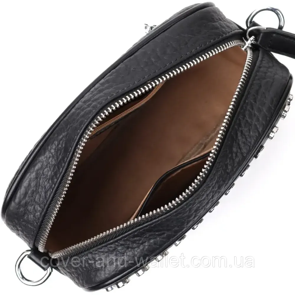 Стильня женская сумка из натуральной кожа черного цвета Киев - изображение 5