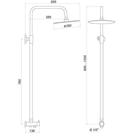 Душевая колонна Globus Lux ALPEN SB-BAR-0101 Киев