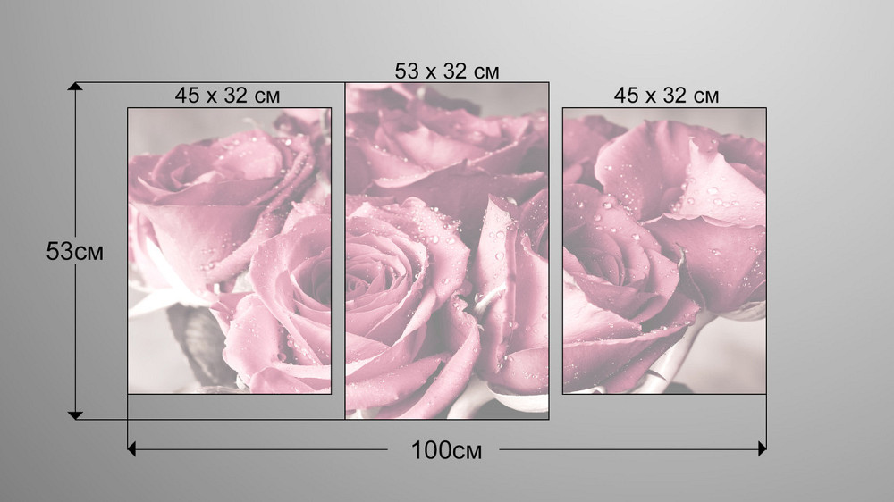 Модульна картина Букет Троянд Art-118_3 Київ - фото 3