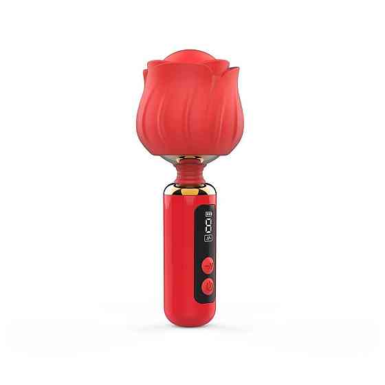 Вібромасажер Loviss Rose Mini Massage Wand Vibrator, головка у вигляді троянди, 9 режимів Sex Aura Київ