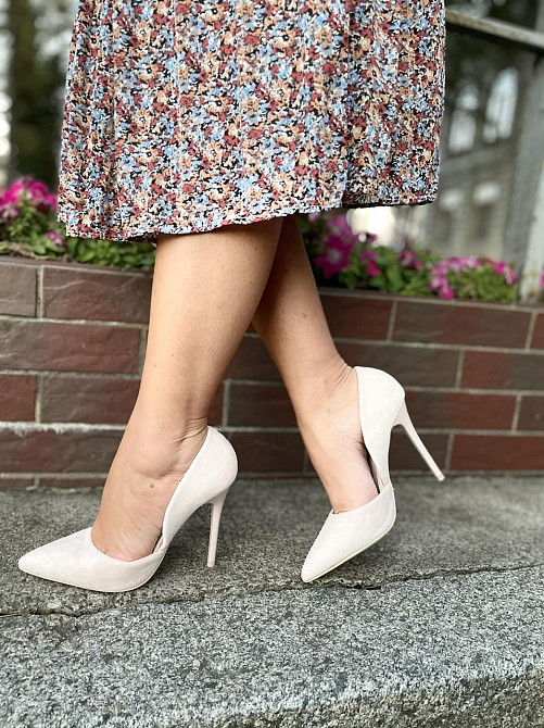 Seastar Туфлі жіночі SEASTAR бежеві еко-замша каблук 10см ( 4534) Коломия - фото 10