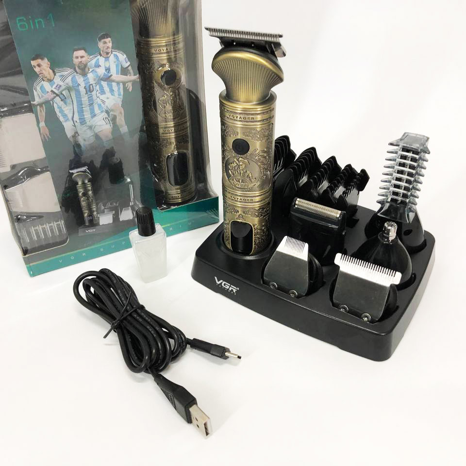 Машинка-тример 3 в 1 для стрижки волосся, Професійний тример з насадками, Тример для скронь TU-53 Львів - фото 6