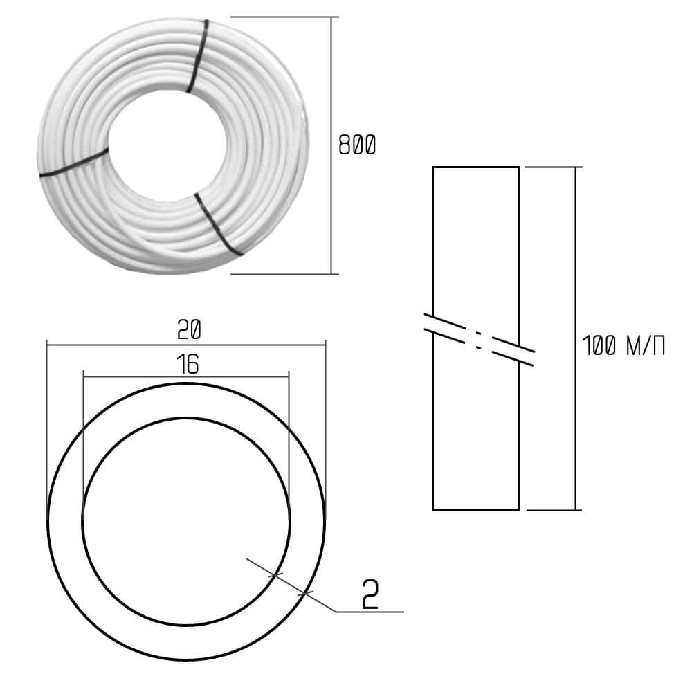 Труба PE-AL-PERT Icma 20х2 мм, 100 м №P199/197 Киев - изображение 2