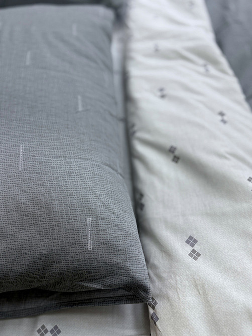 Ecotton Підковдра на блискавці Ecotton полуторний 150х215 см сатин із бавовни сірого кольору дв Коломия - фото 4