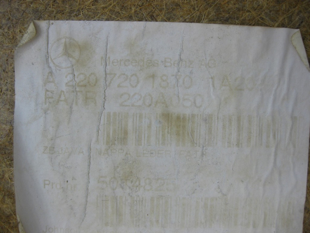 Mercedes-Benz  A2207201870 1A20 Карта передніх правих дверей бежева S-Class W220 Одесса - изображение 2
