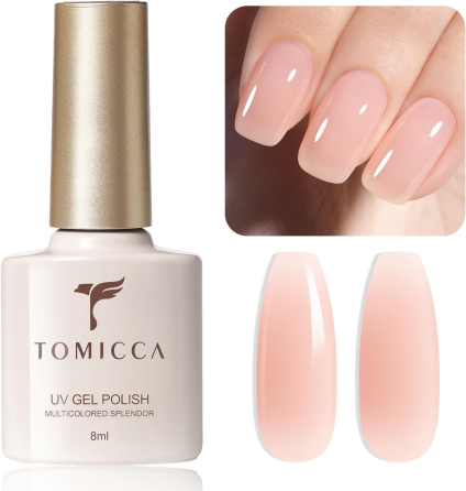 Гель-лак TOMICCA Jelly Nude Pink 8 мл, полупрозрачный нюдовый розовый, UV/LED, глянцевый, soak-off, для маникюра Киев