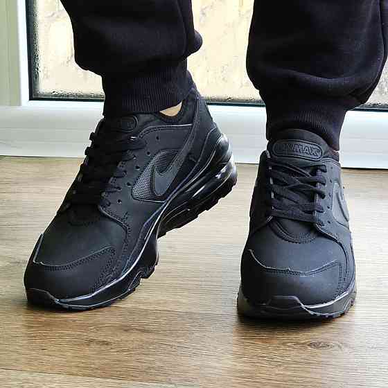 Чоловічі Чорні Кросівки Nike Air Max 93 Шкіряні Найк (розміри: 41,42,43,44,45) — 93-1 Відео Огляд Дніпро
