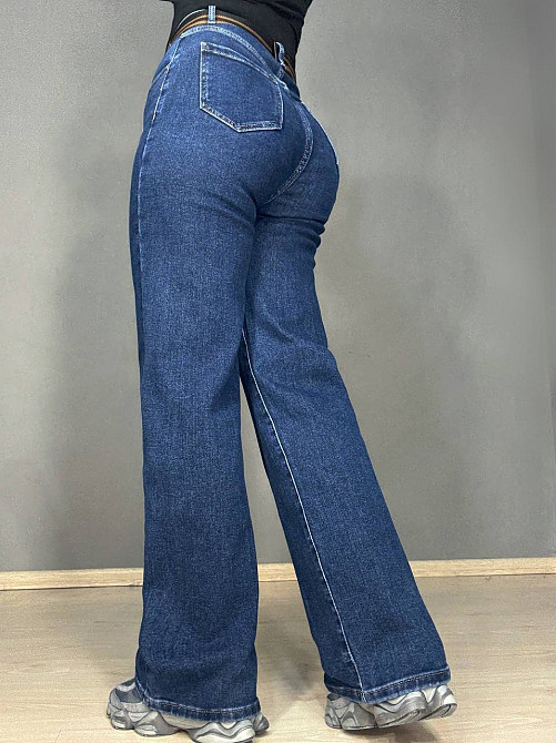 Джинсы женские Derun 8198-8170 палаццо прямые с ремнем синие, синий, 29, 29, 79 см, 106 см Киев - изображение 2