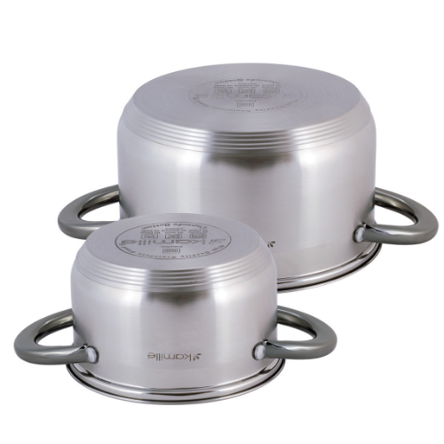 Набір каструль 4 предмети (каструлі 1,5/3л) нержавіюча сталь порожнисті чорні ручки 4925 KAMILLE Житомир - изображение 7