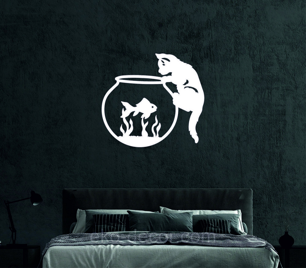 Декоративне настінне Панно «Кіт» Декор на стіну 90*82 см, Білий Київ - фото 4